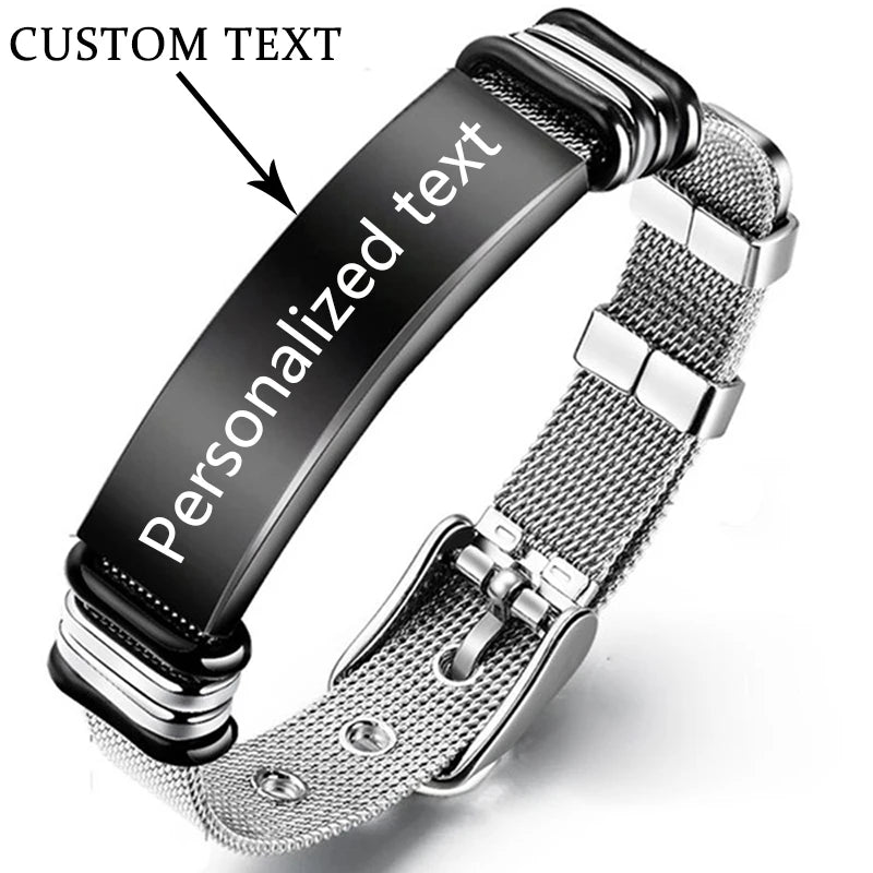 Custom text net bracelet