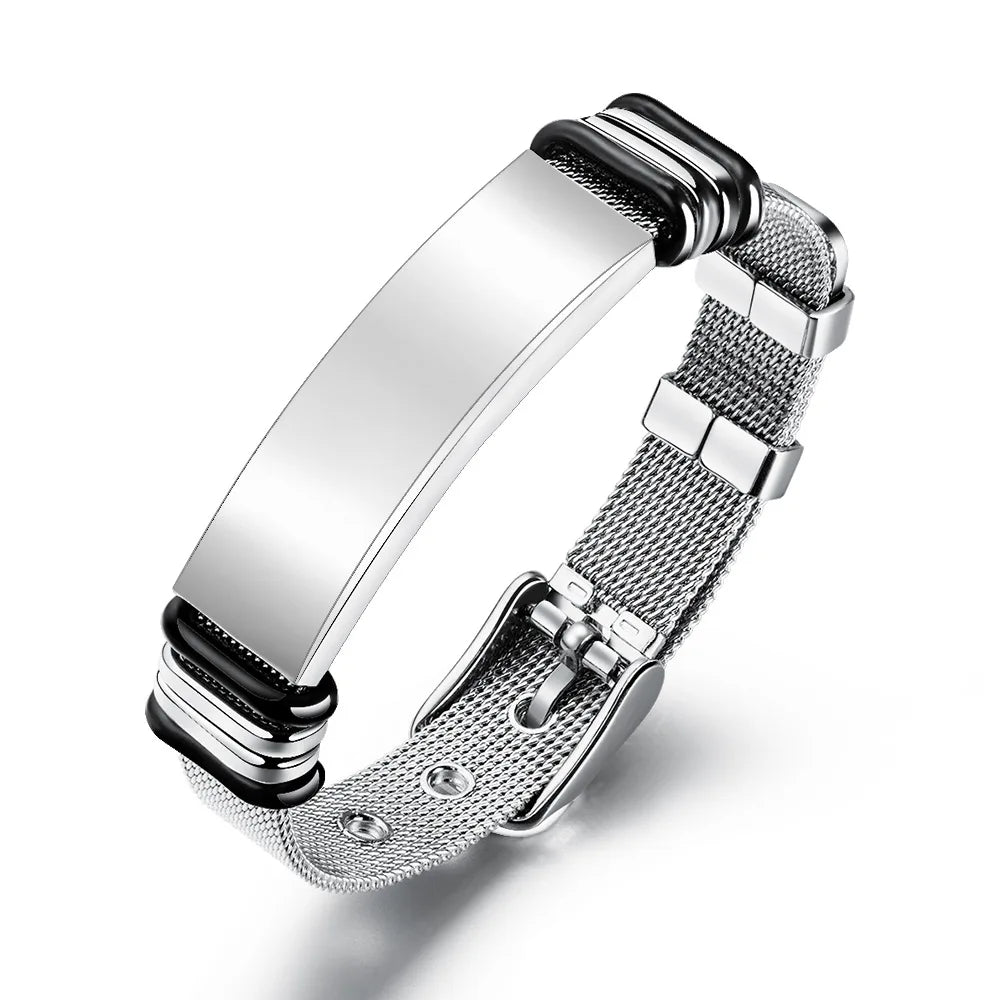 Custom text net bracelet