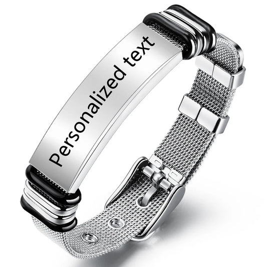 Custom text net bracelet