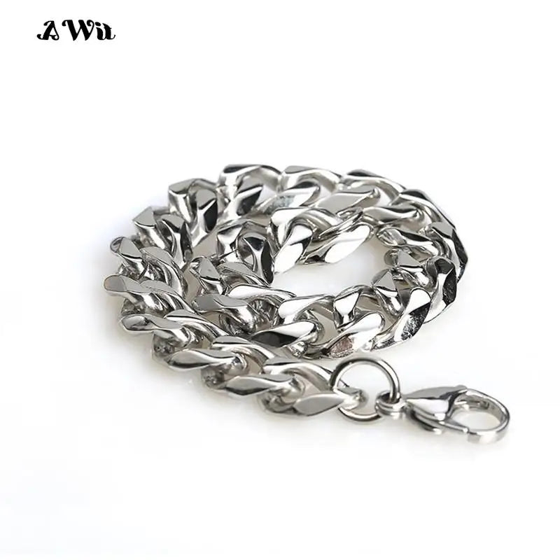 Simple 3-11mm Stainless Steel Cuban Link bracelet