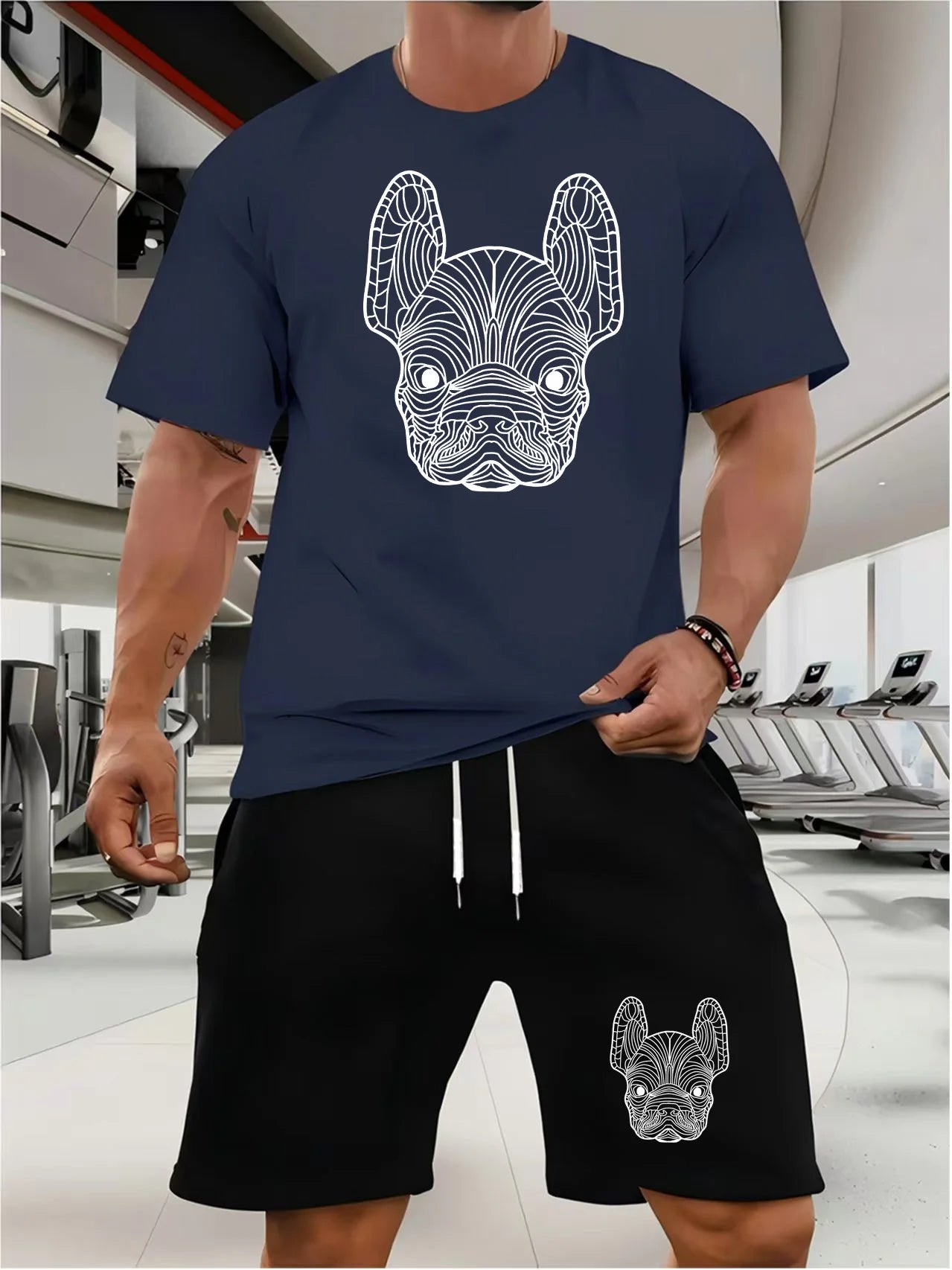 Men’s 2 piece Summer Set – Bulldog Print