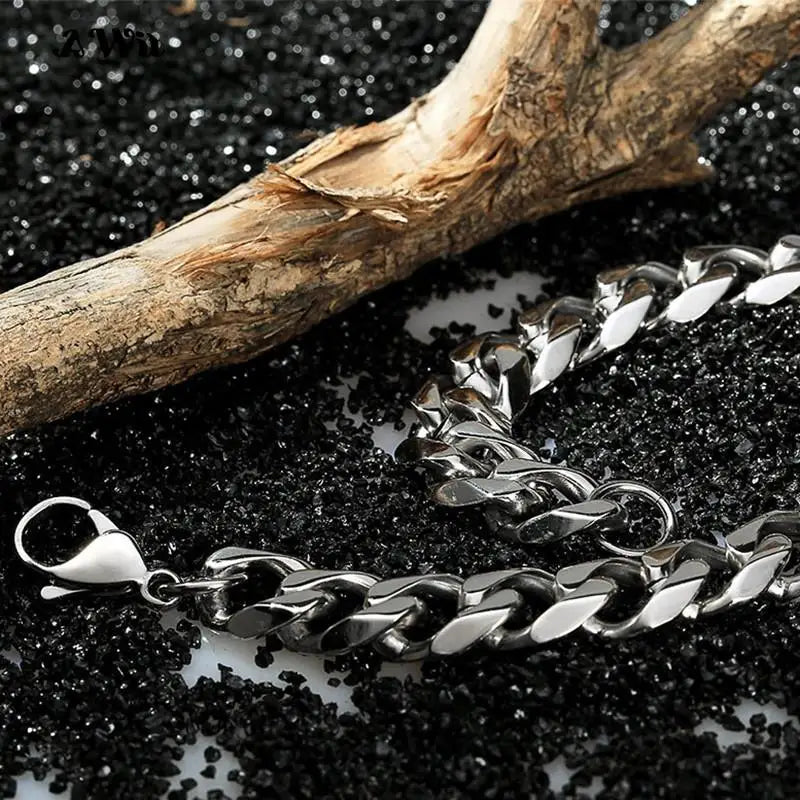 Simple 3-11mm Stainless Steel Cuban Link bracelet