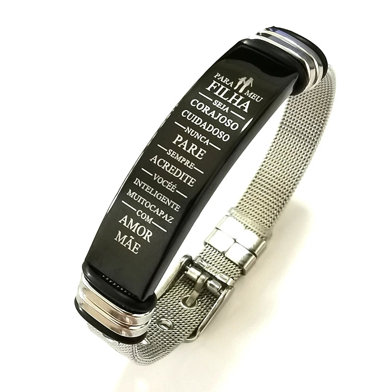 Custom text net bracelet