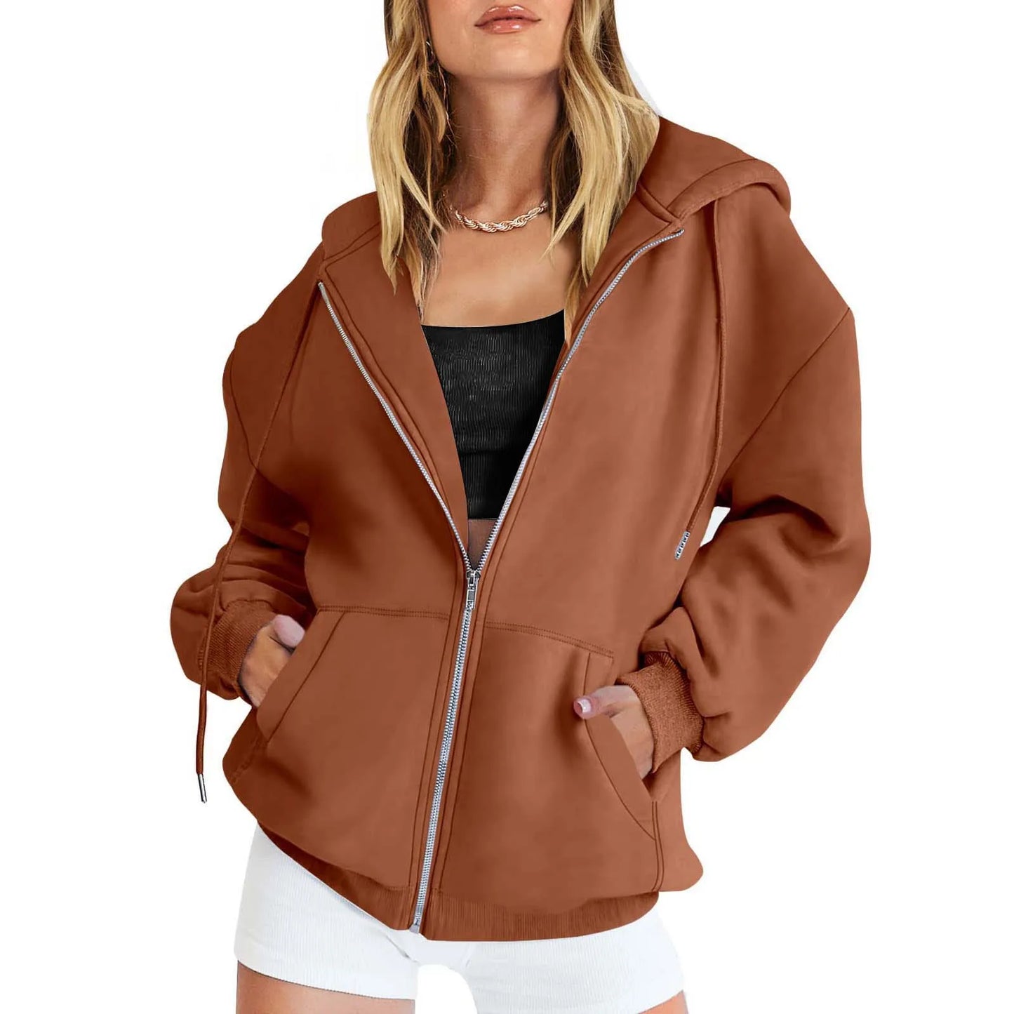 Stylish gray zip up
