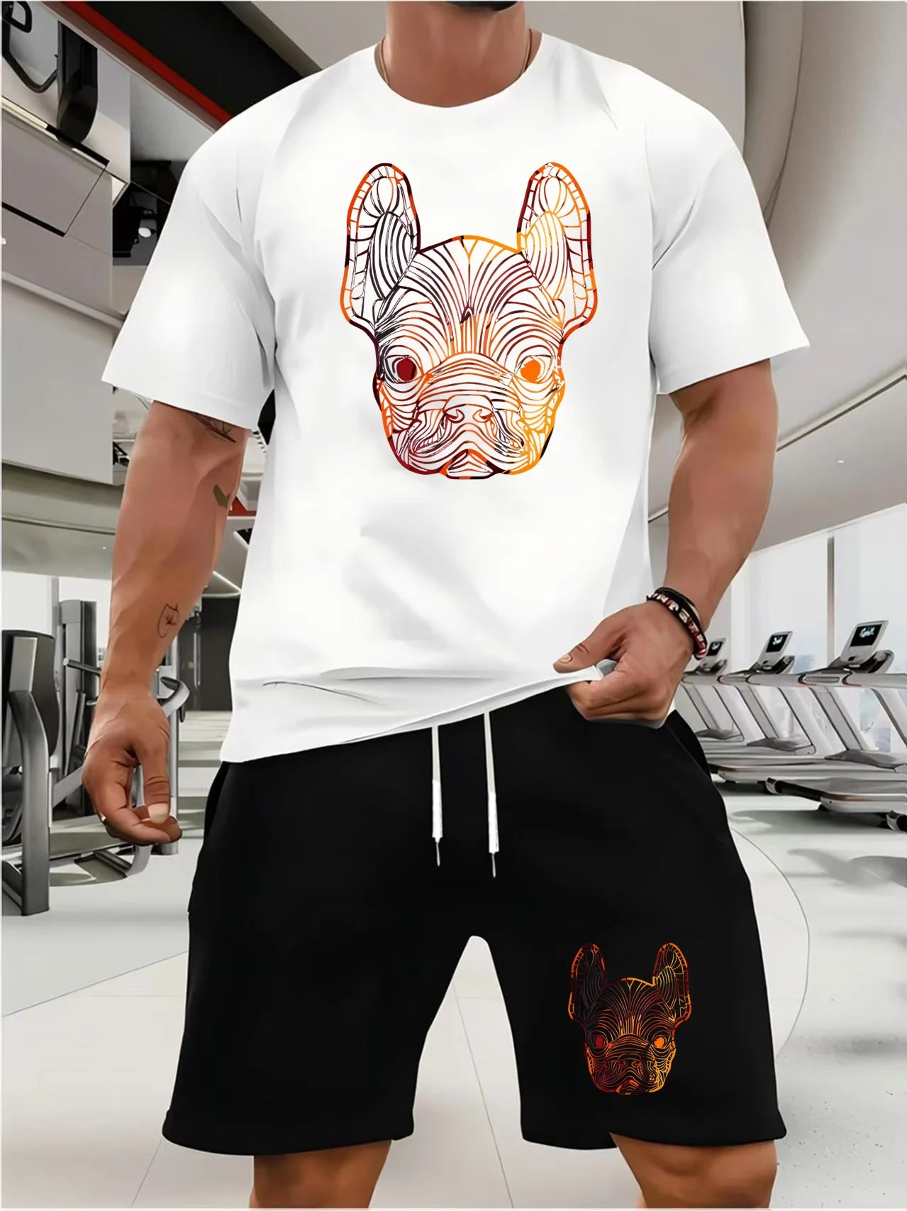 Men’s 2 piece Summer Set – Bulldog Print