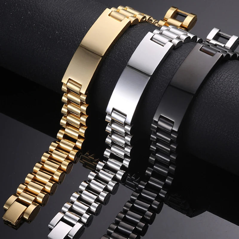 Custom text stainless steel bracelet