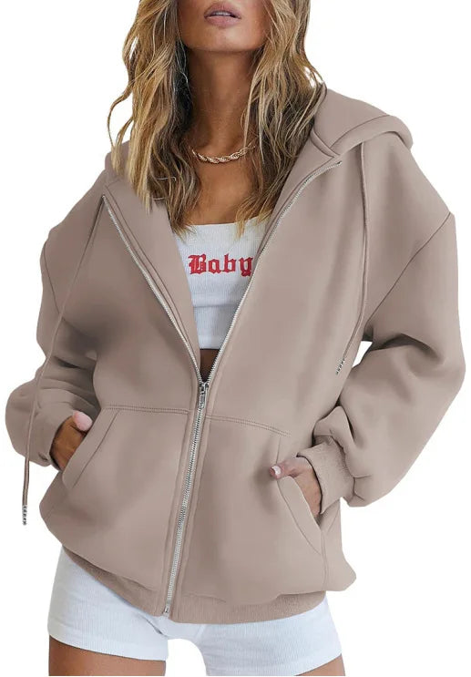Stylish gray zip up