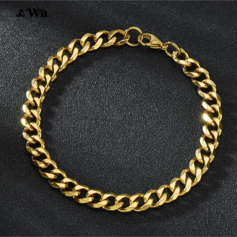 Simple 3-11mm Stainless Steel Cuban Link bracelet
