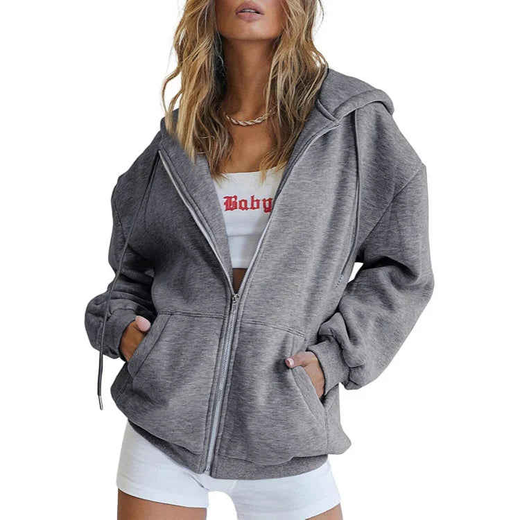 Stylish gray zip up