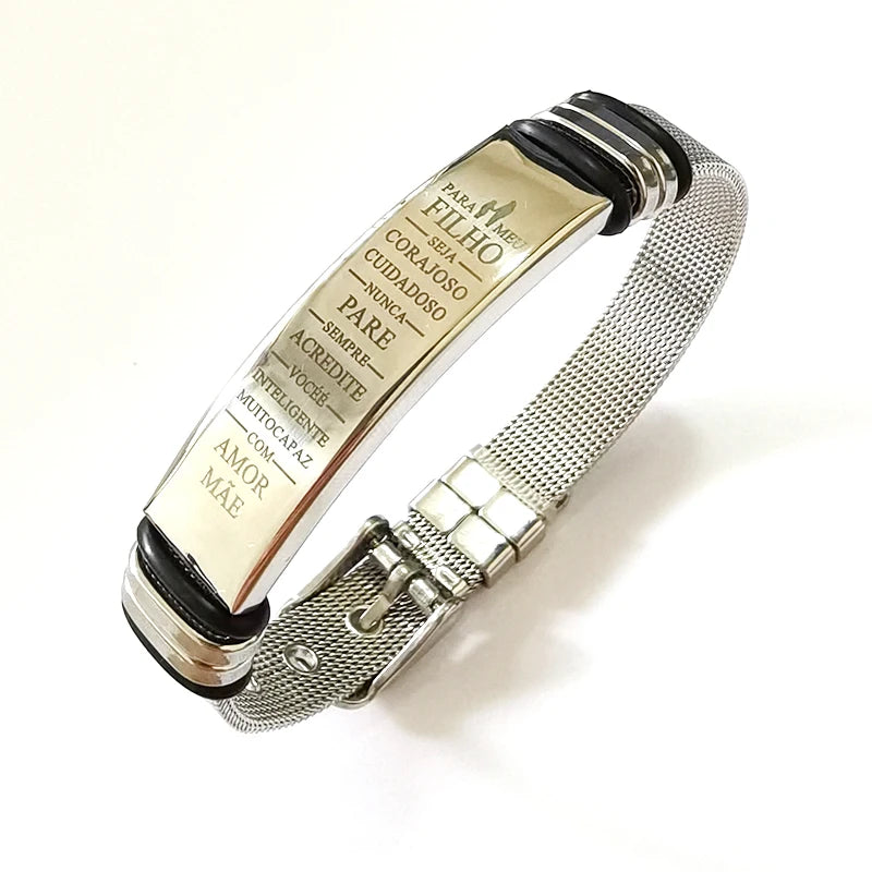 Custom text net bracelet