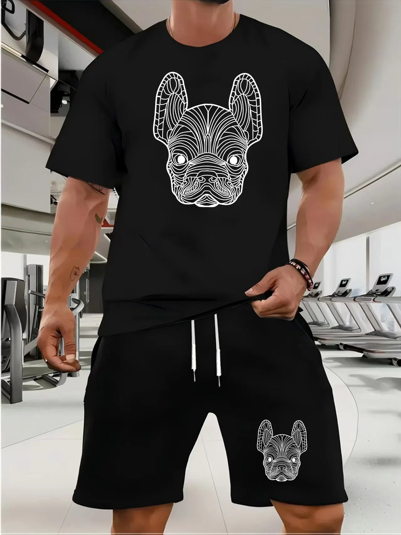 Men’s 2 piece Summer Set – Bulldog Print