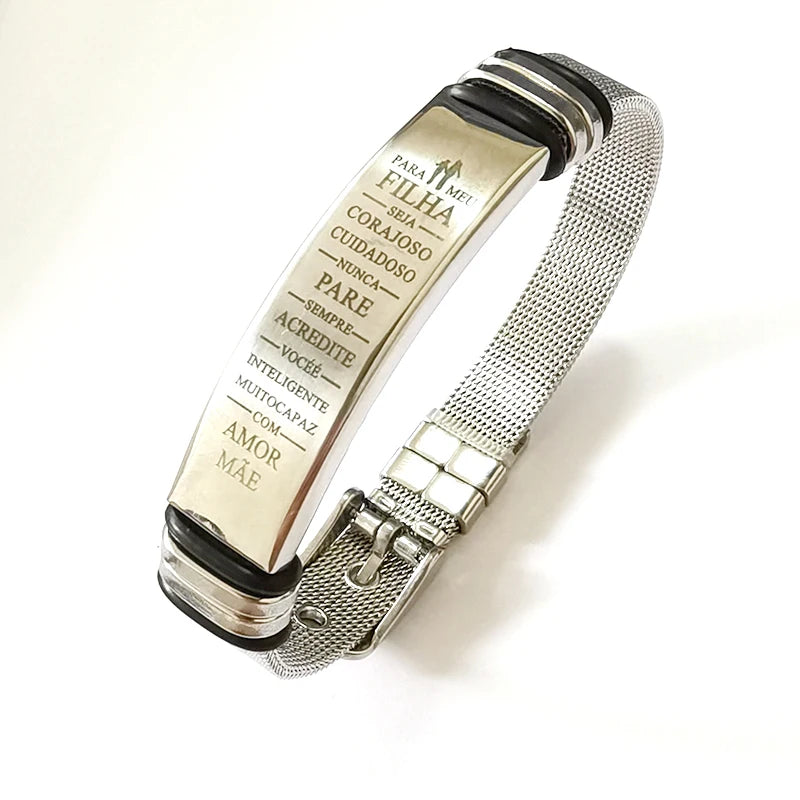 Custom text net bracelet