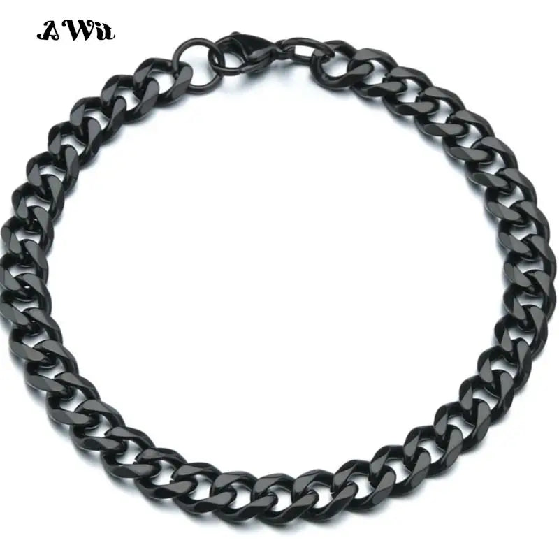 Simple 3-11mm Stainless Steel Cuban Link bracelet