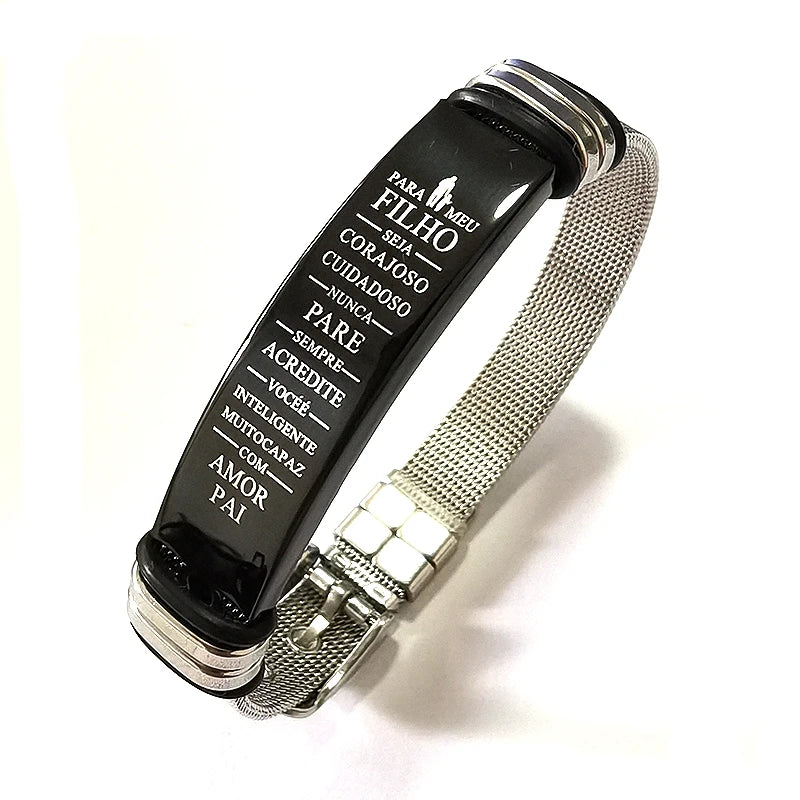 Custom text net bracelet