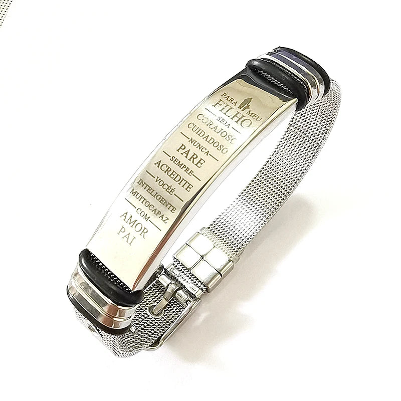 Custom text net bracelet