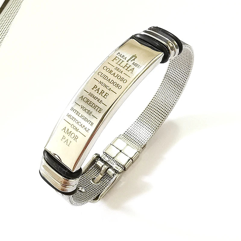 Custom text net bracelet