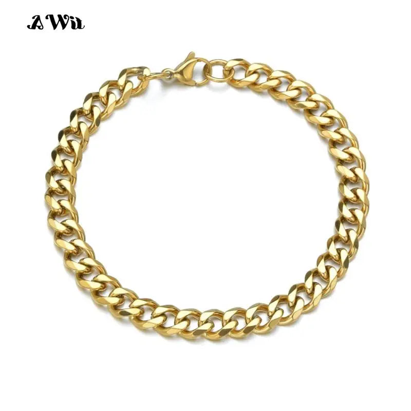 Simple 3-11mm Stainless Steel Cuban Link bracelet