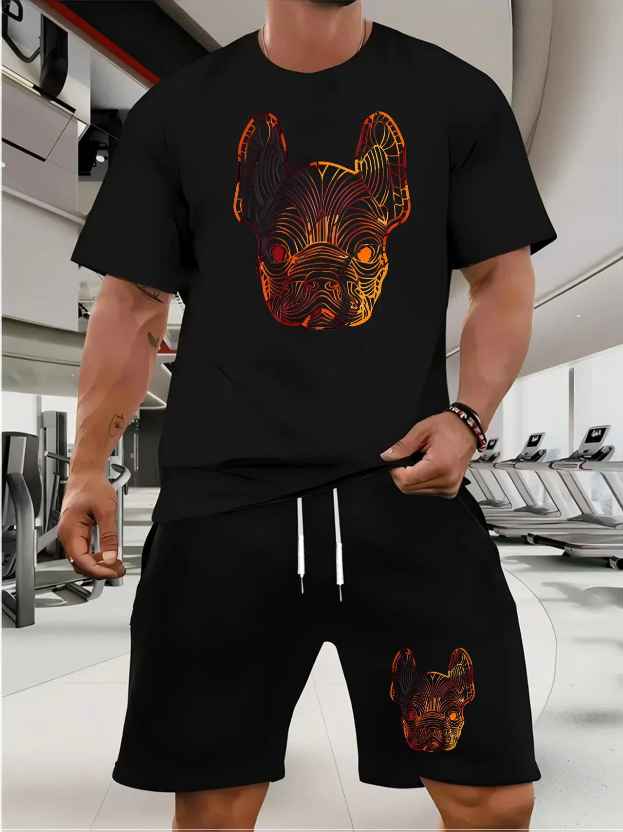 Men’s 2 piece Summer Set – Bulldog Print