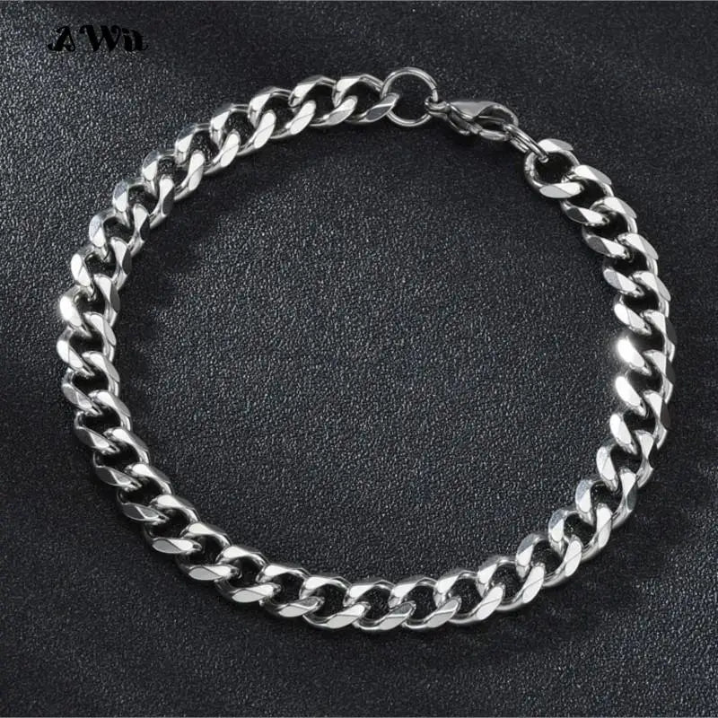 Simple 3-11mm Stainless Steel Cuban Link bracelet