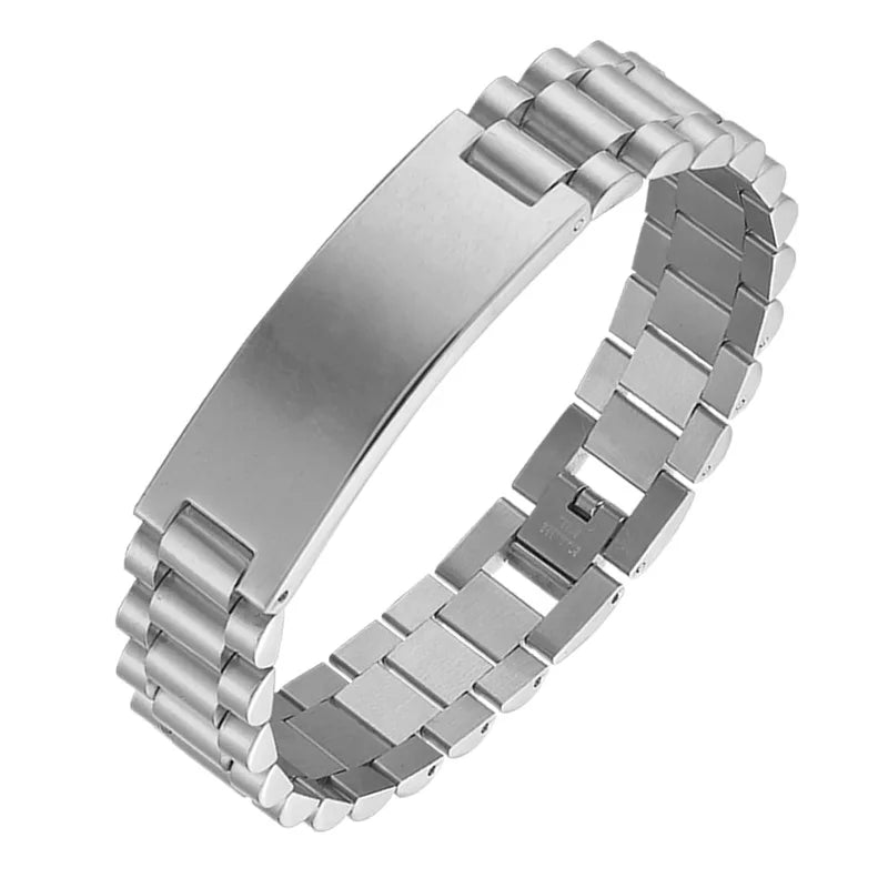 Custom text stainless steel bracelet