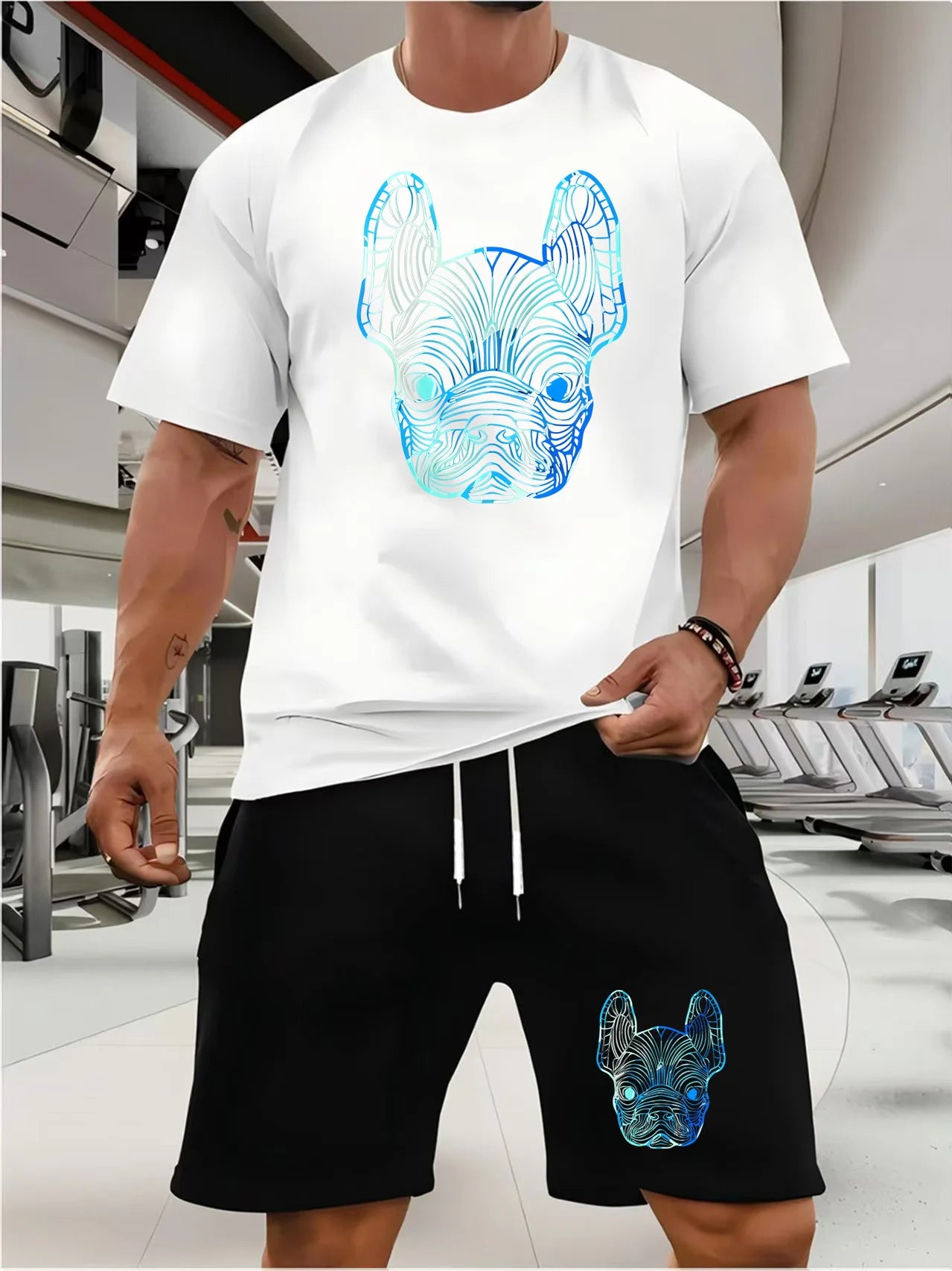 Men’s 2 piece Summer Set – Bulldog Print