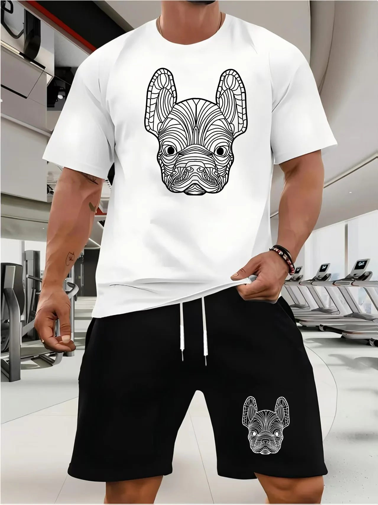 Men’s 2 piece Summer Set – Bulldog Print