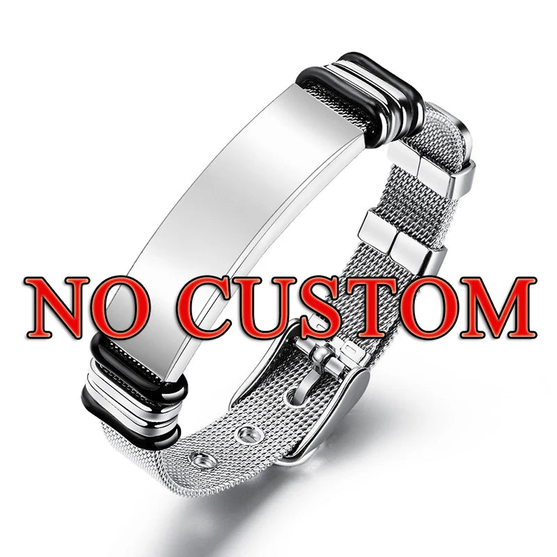 Custom text net bracelet