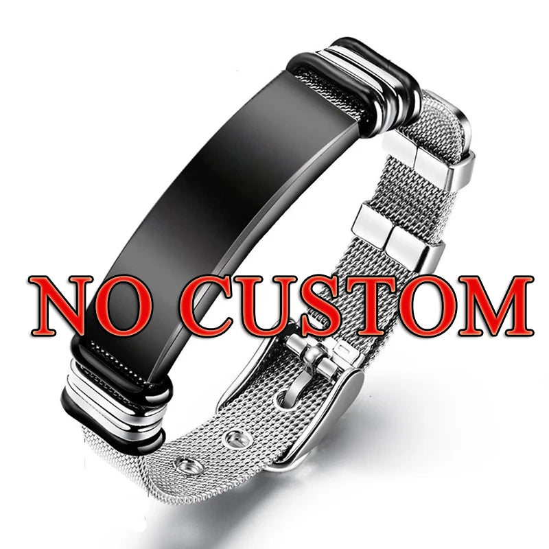 Custom text net bracelet
