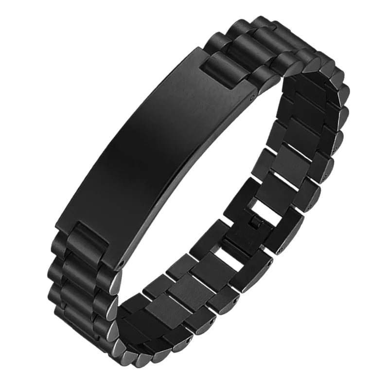 Custom text stainless steel bracelet
