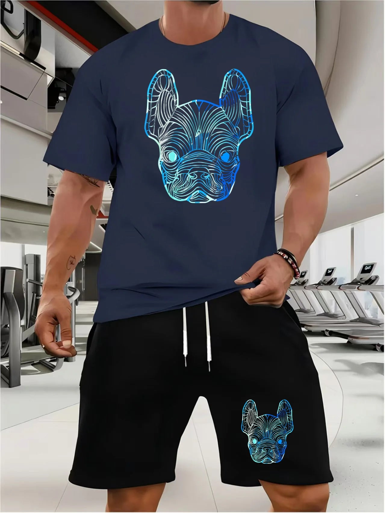 Men’s 2 piece Summer Set – Bulldog Print