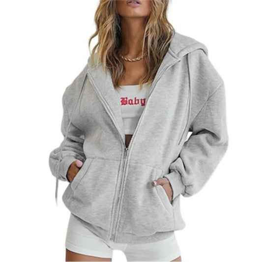 Stylish gray zip up