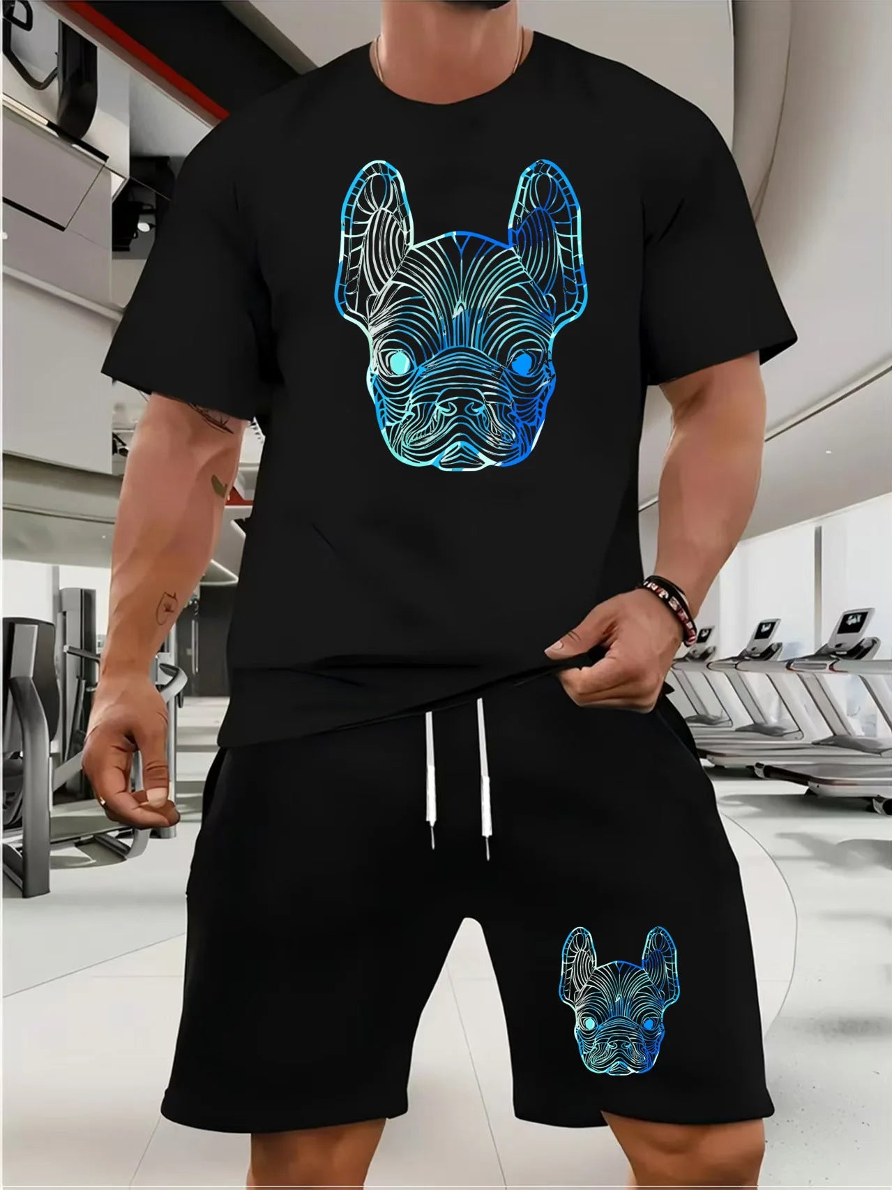 Men’s 2 piece Summer Set – Bulldog Print