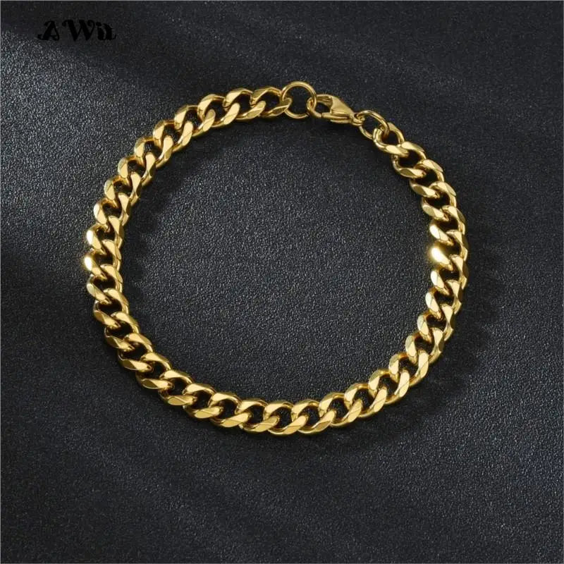 Simple 3-11mm Stainless Steel Cuban Link bracelet