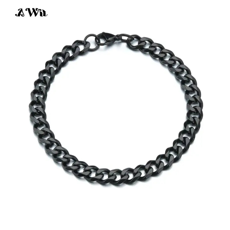 Simple 3-11mm Stainless Steel Cuban Link bracelet