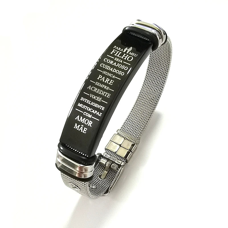 Custom text net bracelet